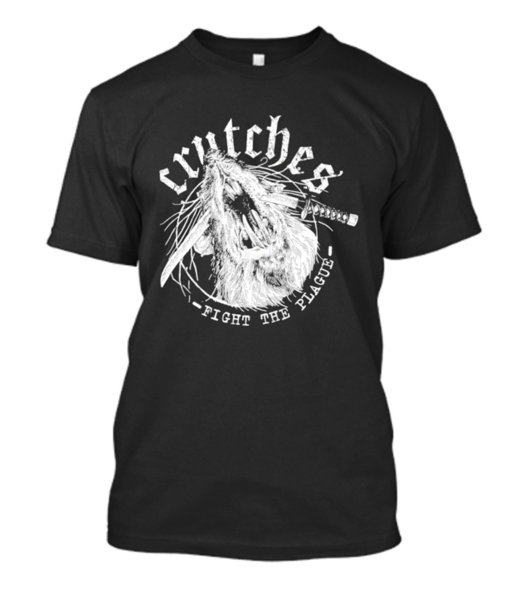 Crutches Fight The Plague Punk Hardcore Twig T-Shirt