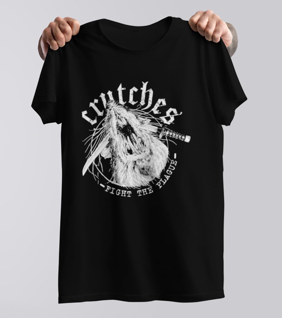Crutches Fight The Plague Punk Hardcore Twig T-Shirt