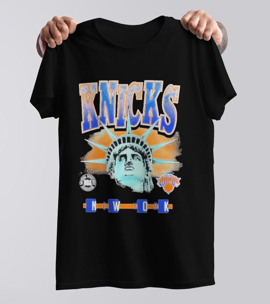 Knicks NBA N W O K Statue Liberty T-Shirt