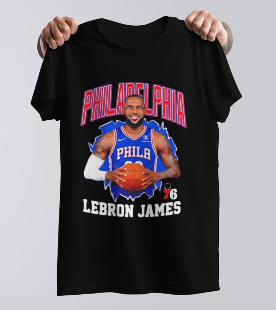 Philadelphia 76ers LeBron James Basketball Jersey Fan T-Shirt