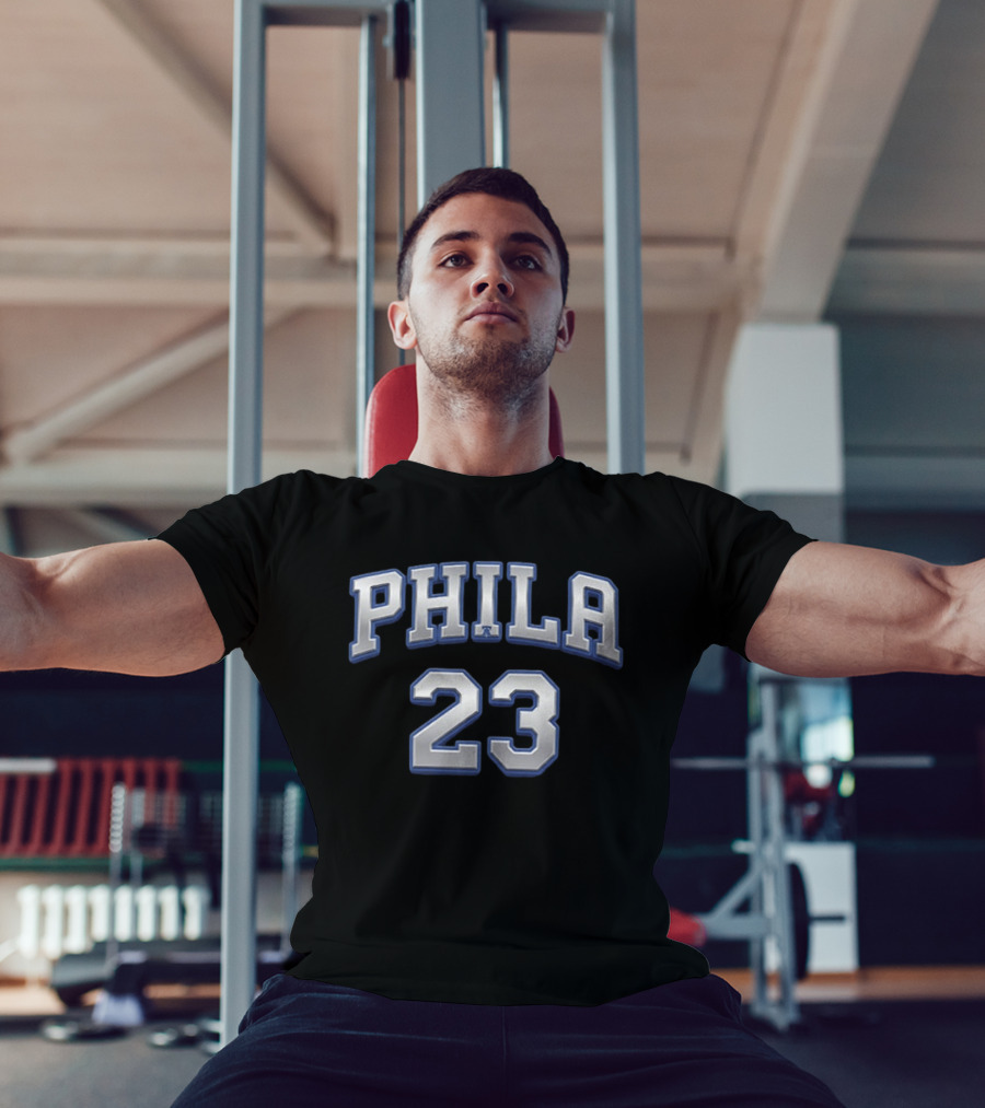 LeBron James 23 Philly Sixers Basketball Two Sided T-Shirt