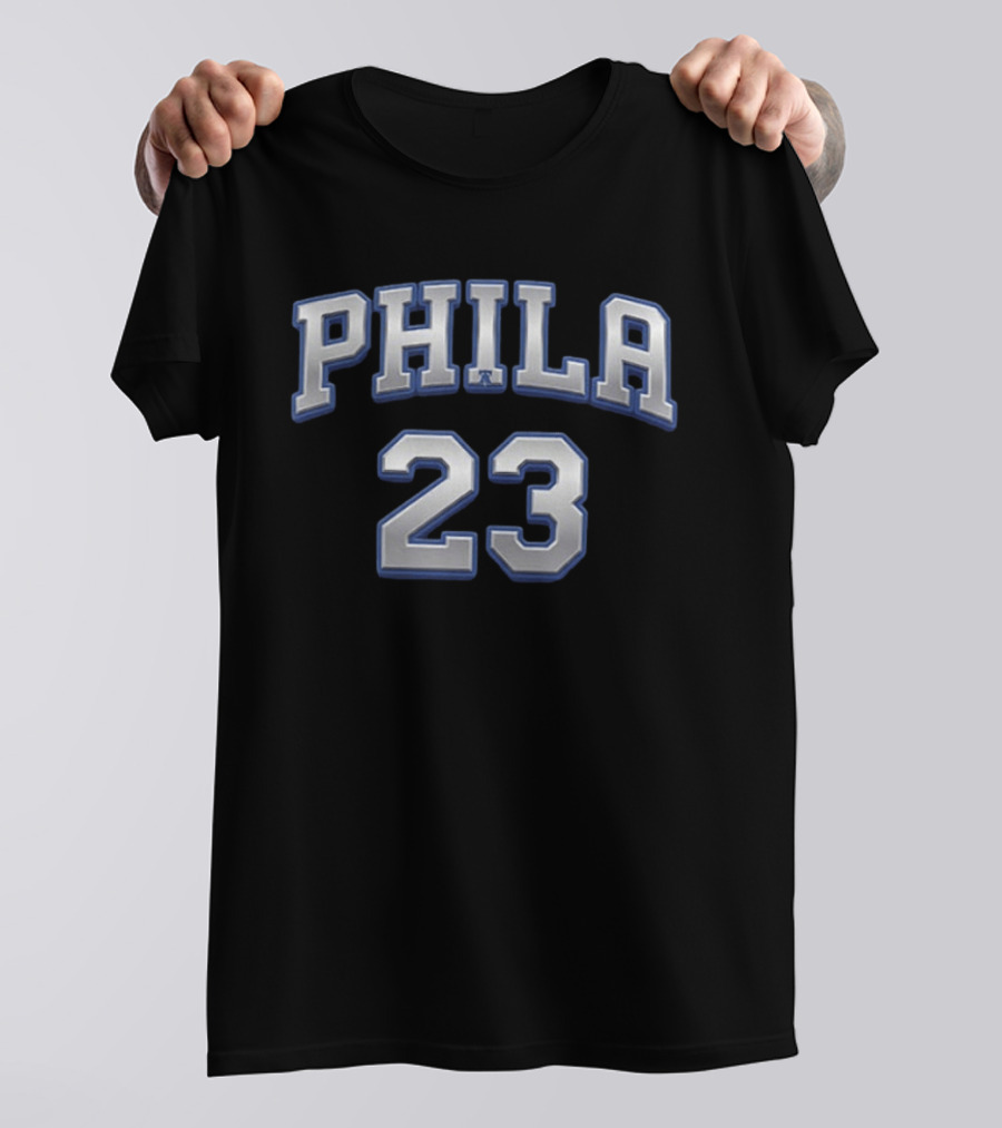 LeBron James 23 Philly Sixers Basketball Two Sided T-Shirt