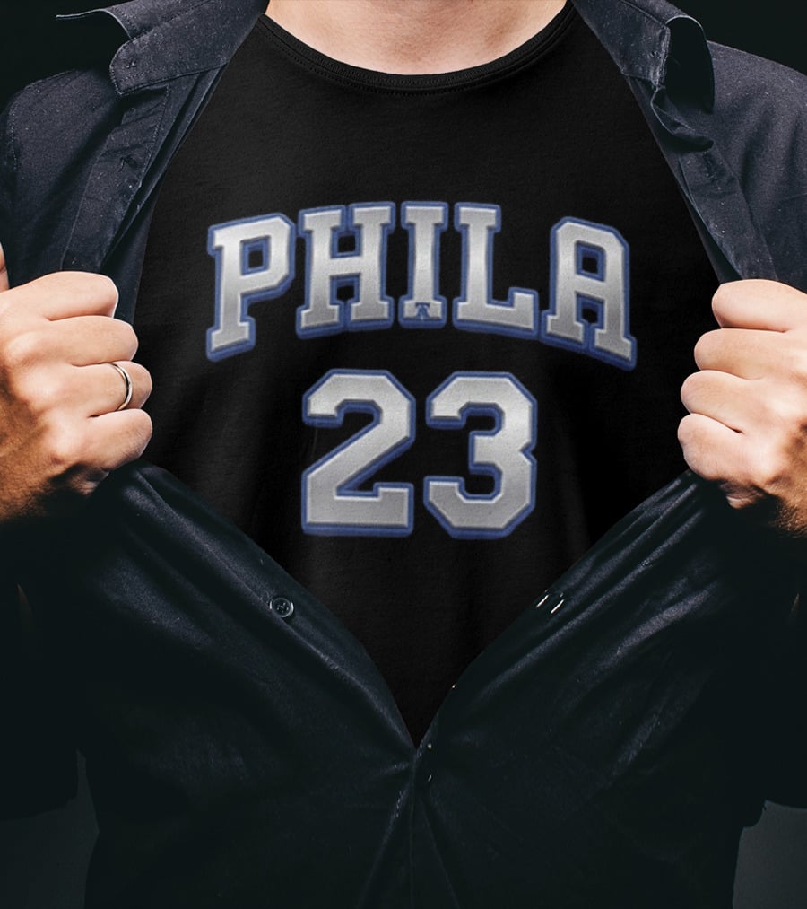 LeBron James 23 Philly Sixers Basketball Two Sided T-Shirt