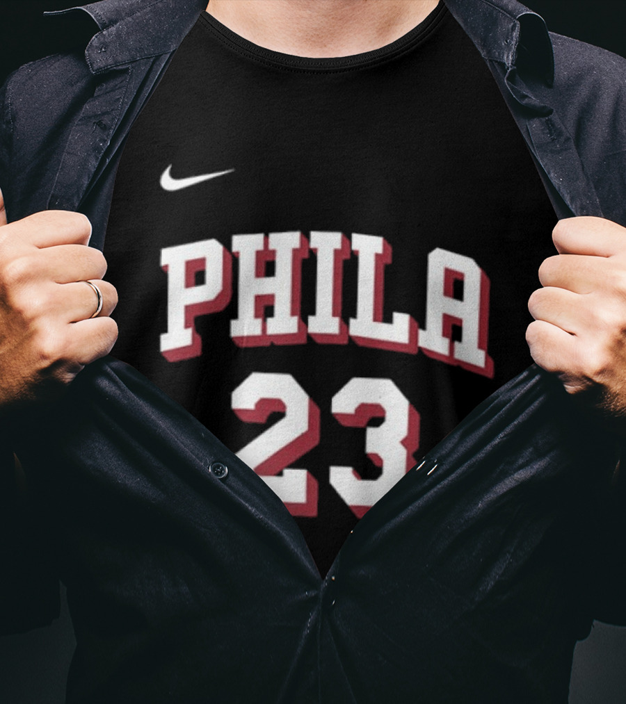 LeBron James 23 Phila 76ers Name Number Royal Nike T-Shirt