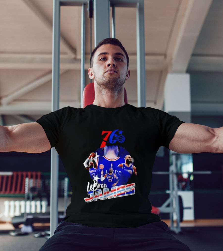 LeBron James Philadelphia 76ers 23 Player Collage T-Shirt