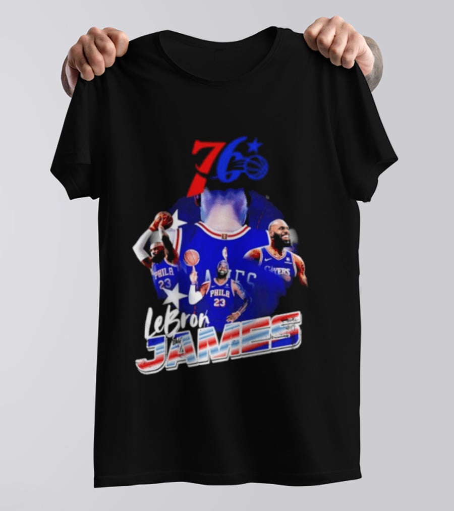 LeBron James Philadelphia 76ers 23 Player Collage T-Shirt