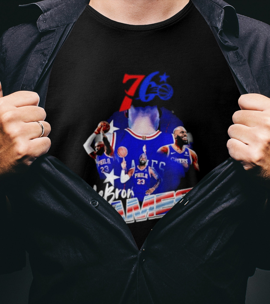 LeBron James Philadelphia 76ers 23 Player Collage T-Shirt