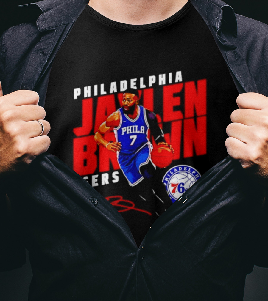 Philadelphia 76ers NBA Jalen Brown 7 Signature T-Shirt