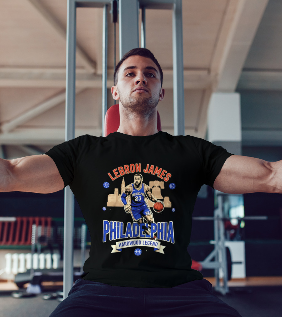 LeBron James Philadelphia Hardwood Legend Skyline Basketball 23 T-Shirt