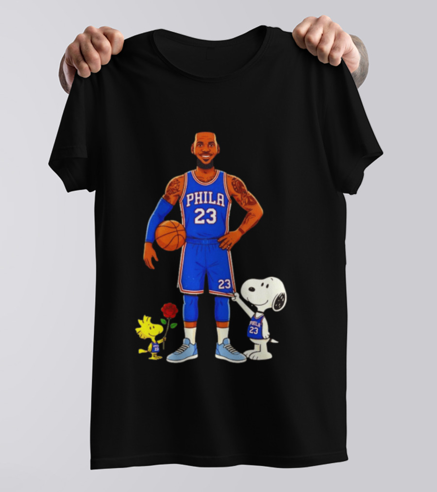 LeBron James Snoopy Woodstock Philadelphia Phila 23 Basketball T-Shirt