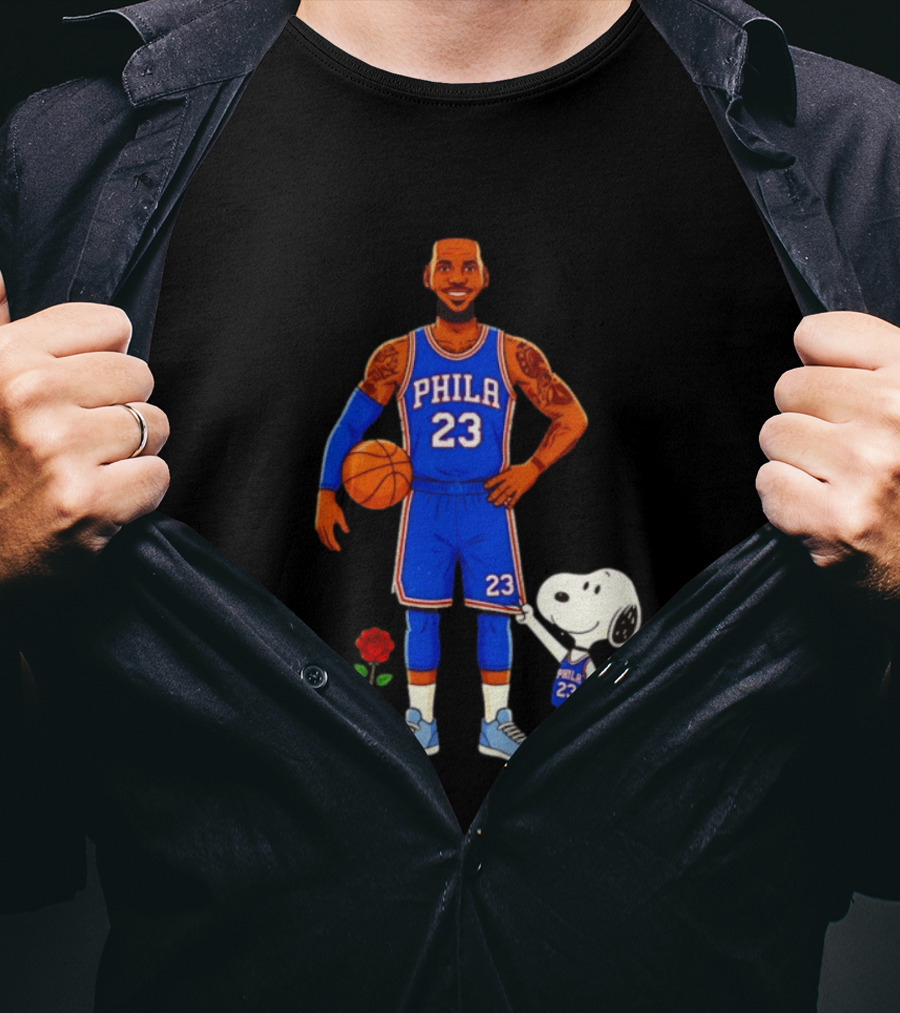 LeBron James Snoopy Woodstock Philadelphia Phila 23 Basketball T-Shirt