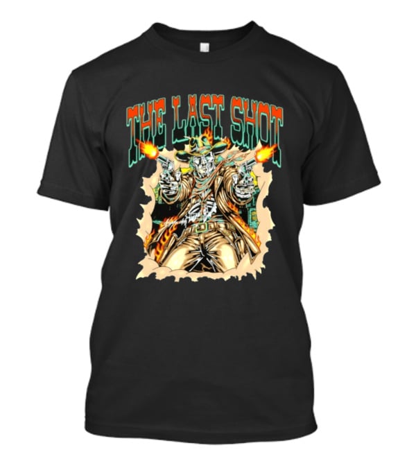 The Last Shot Cowboy Skeleton Western Gunslinger T-Shirt