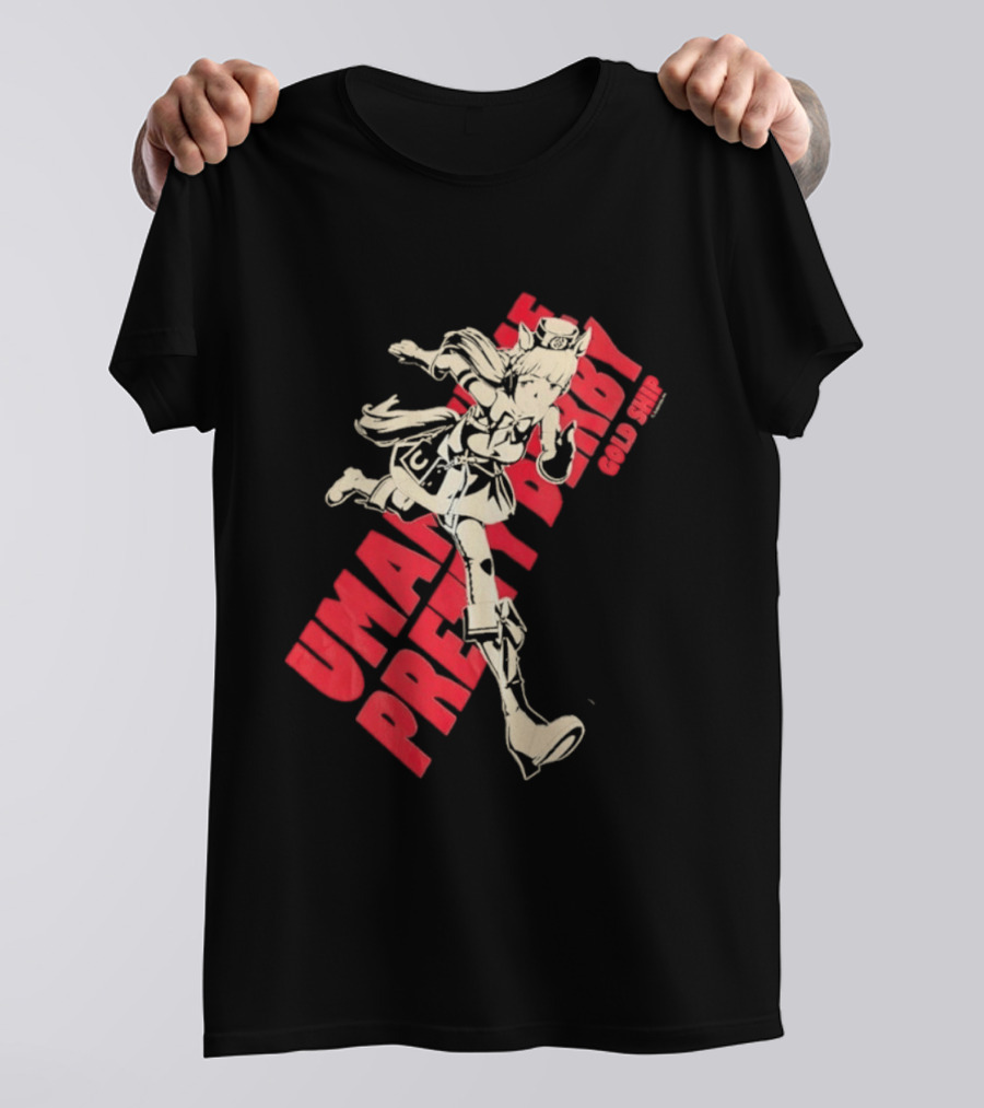 Umamusume Pretty Derby Gold Ship Anime Character Running Pose T-Shirt