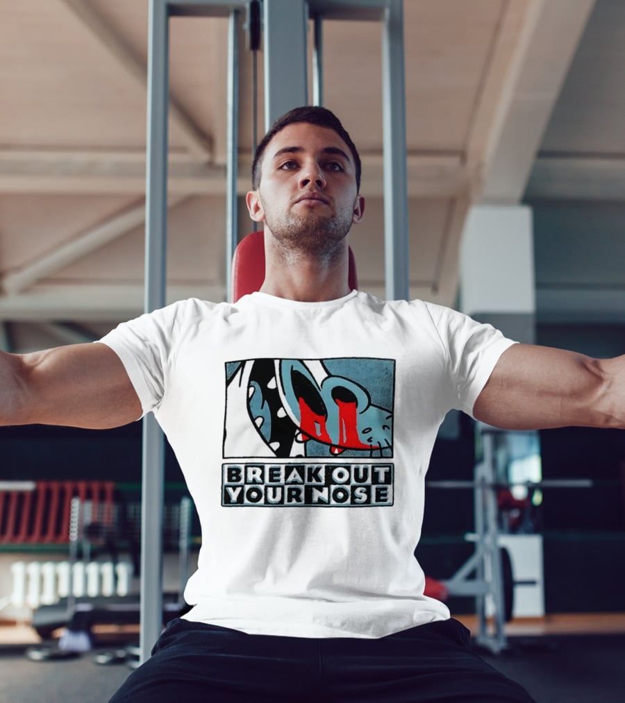 Break Out Your Nose Comic Style Cartoon With Red Accent T-Shirt