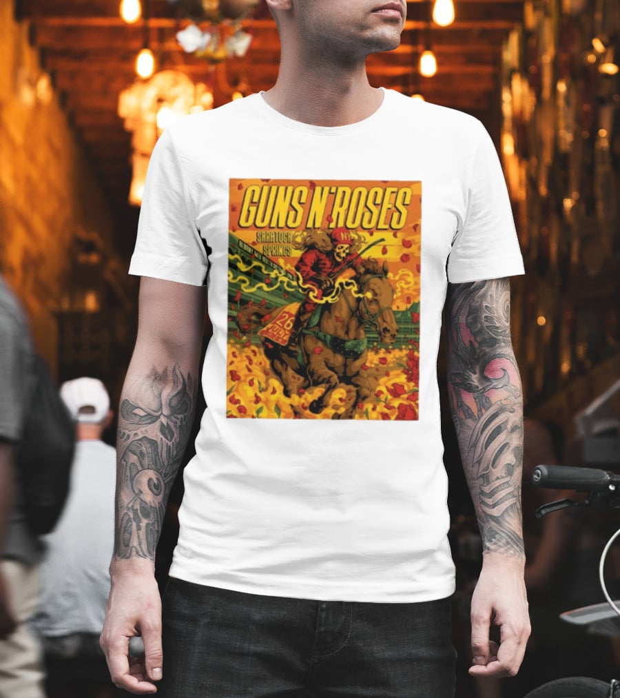 Guns N' Roses Saratoga Springs July 26 2026 Equestrian Skull Rider NY Event T-Shirt