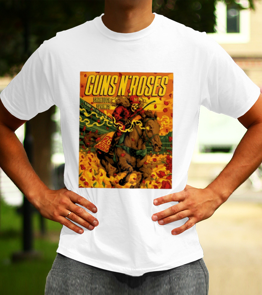 Guns N' Roses Saratoga Springs July 26 2026 Equestrian Skull Rider NY Event T-Shirt