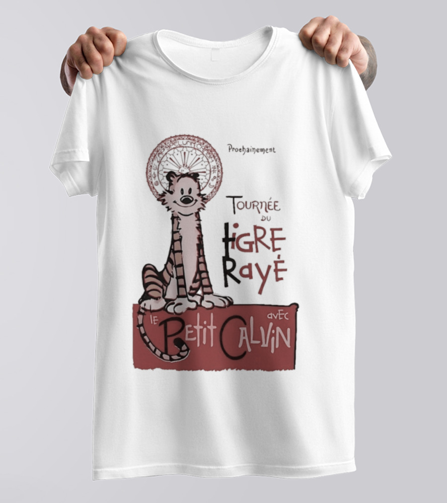 Tournée Du Tigre Raye Le Petit Calvin Avec Hobbes T-Shirt