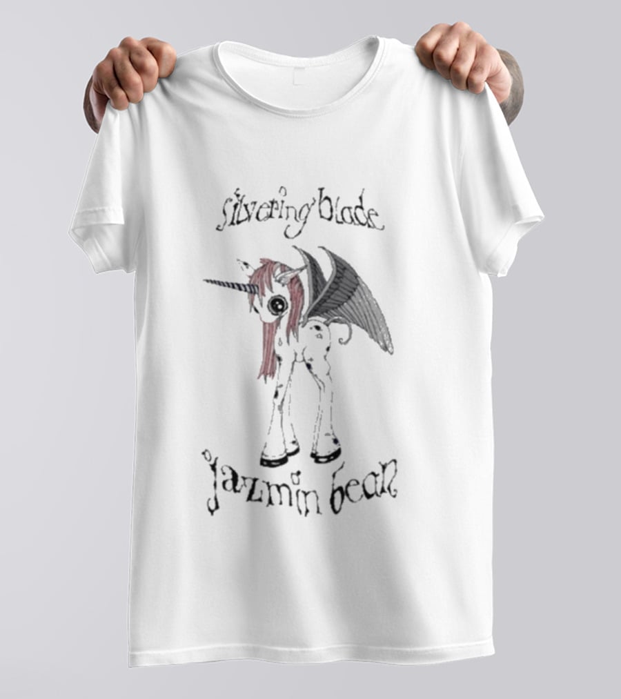 Jazmin Bean Silvering Blade Unicorn With Wings T-Shirt