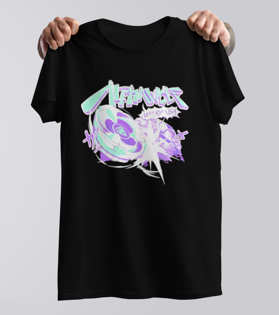 Alpha Wolf Left Rip USA Beyblade Anime Burst T-Shirt
