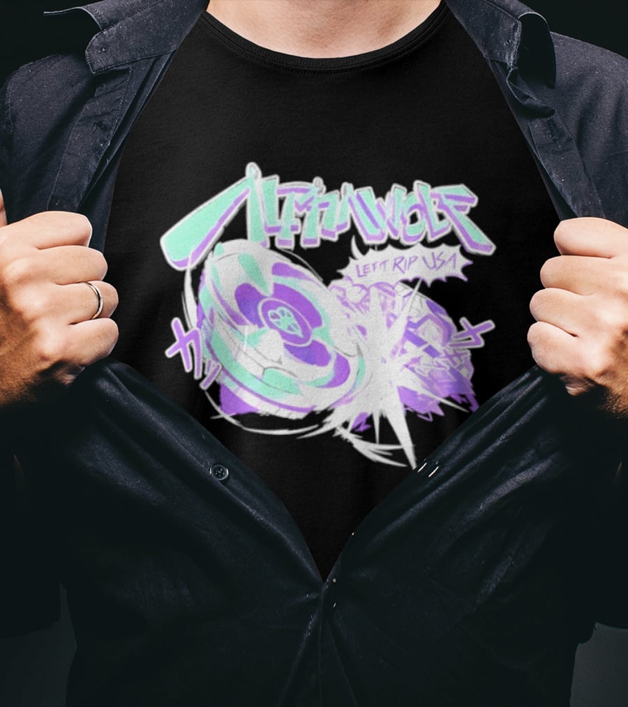 Alpha Wolf Left Rip USA Beyblade Anime Burst T-Shirt