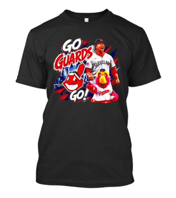 Jose Ramirez Cleveland Guardians Go Guards Go City Skyline Baseball Cheers T-Shirt