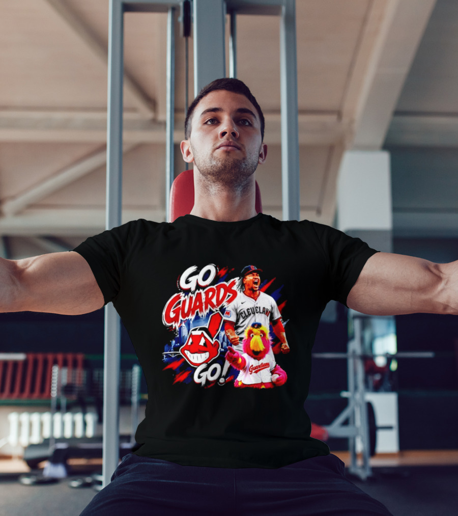 Jose Ramirez Cleveland Guardians Go Guards Go City Skyline Baseball Cheers T-Shirt