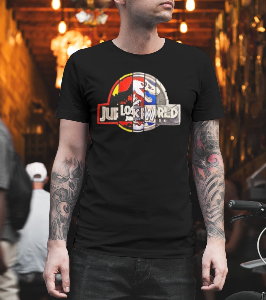 Jurassic Park Lost World Jurassic World Dinosaur Collage T-Shirt