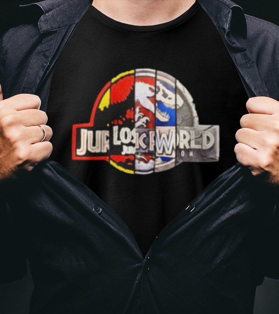 Jurassic Park Lost World Jurassic World Dinosaur Collage T-Shirt