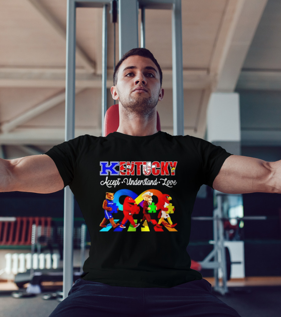 Kentucky Accept Understand Love Louisville Cardinals Puzzle Piece Parade T-Shirt
