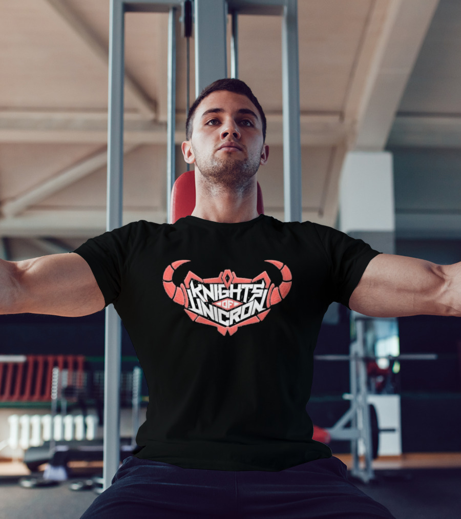 Knights Of Unicron Red Horned Icon With Stylized Text And Horns T-Shirt