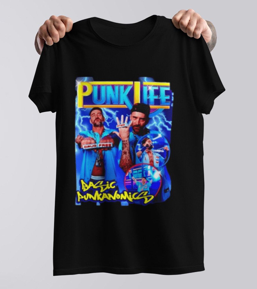 Punk Life Basic Punkanomics Drug Free CM Punk T-Shirt