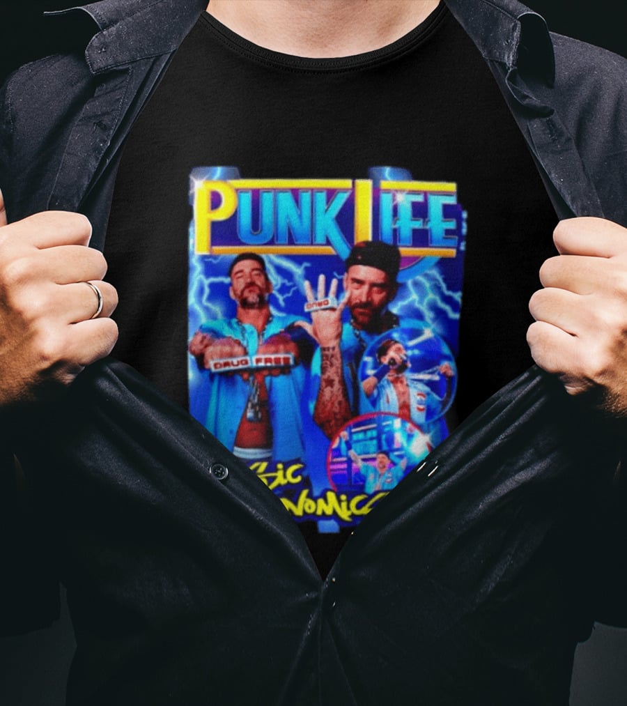 Punk Life Basic Punkanomics Drug Free CM Punk T-Shirt