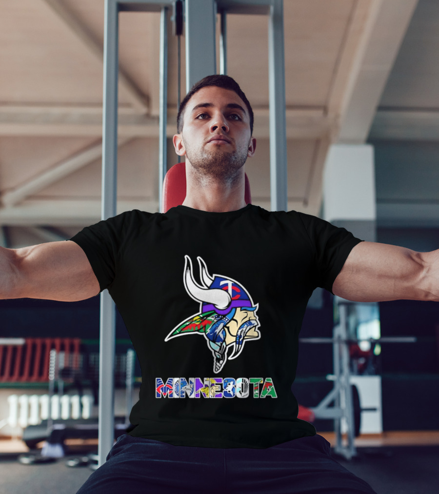 Minnesota Vikings Twins Wild Timberwolves United Team Fans Mashup T-Shirt