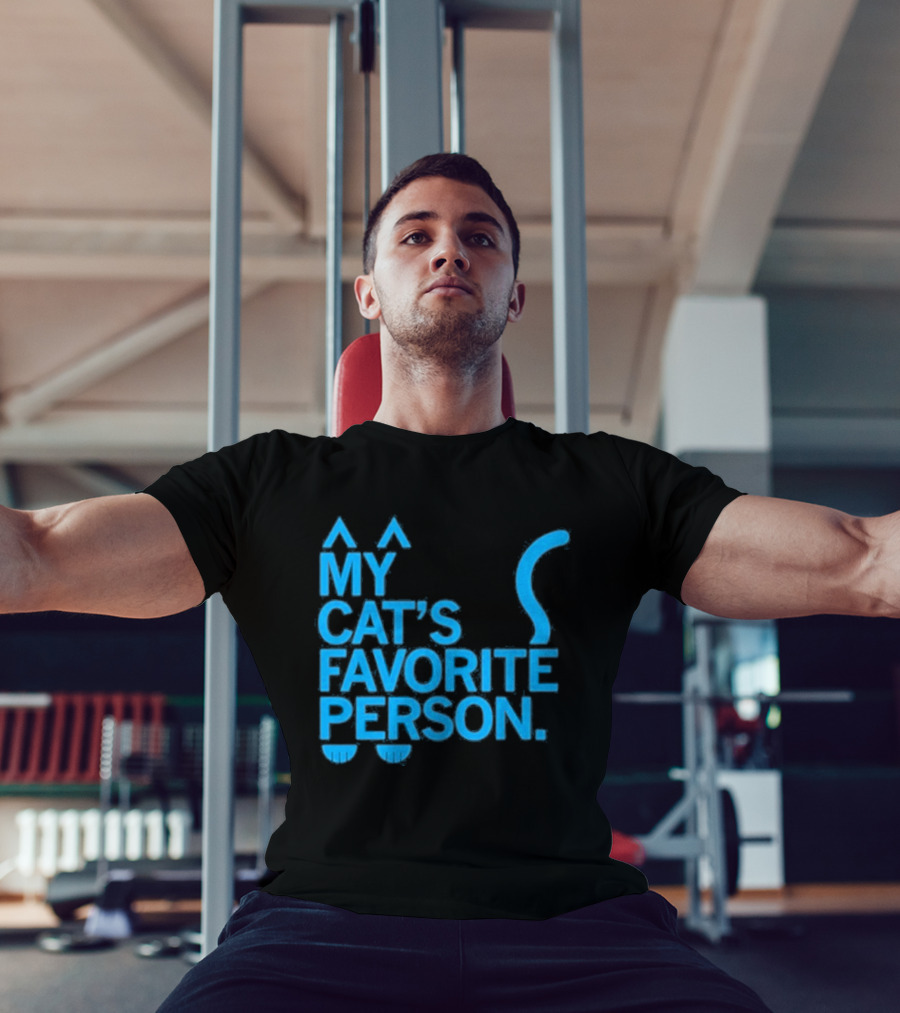 My Cat's Favorite Person Cat Ears And Tail Blue T-Shirt