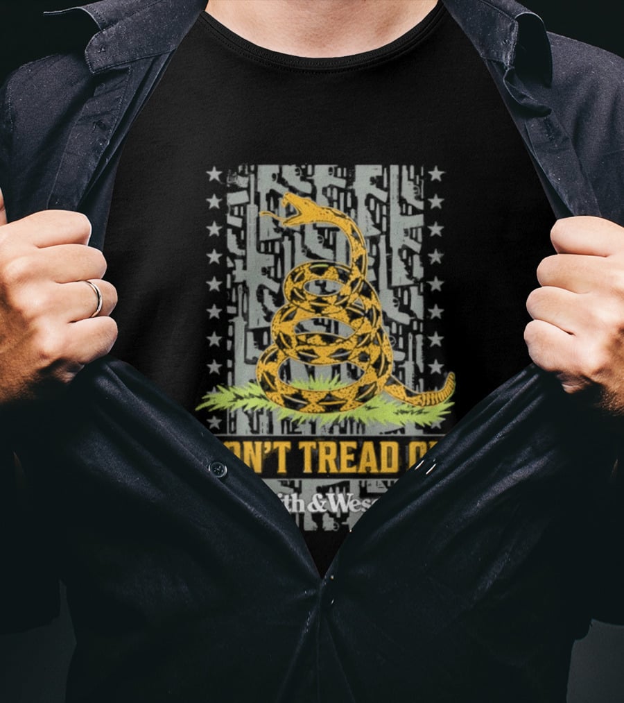 Don't Tread On Me Smith And Wesson Gadsden Flag Coiled Snake T-Shirt