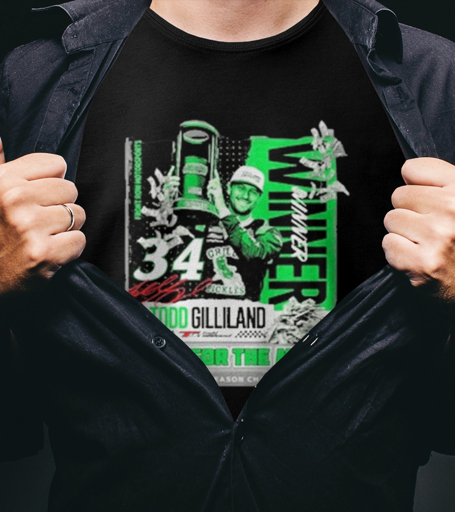 Todd Gilliland 2026 NASCAR In Season Challenge Winner Gilly For The Milly 34 Grill Pickles Racing Winner T-Shirt