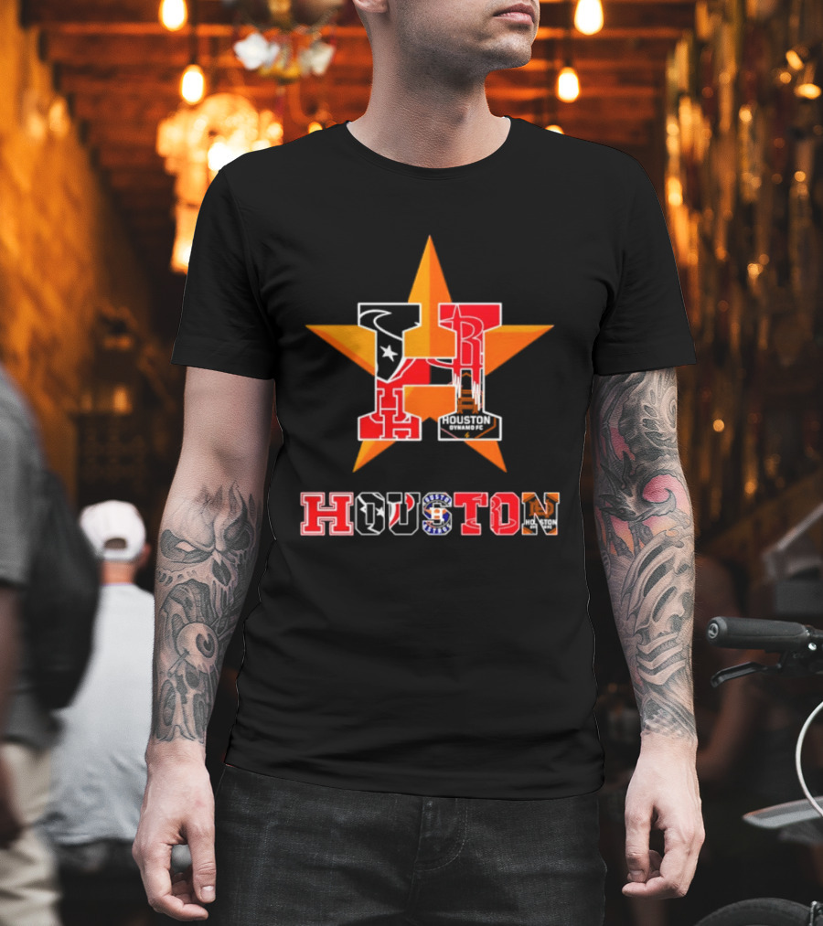 Houston Astros Texans Rockets Dynamo FC Star T-Shirt