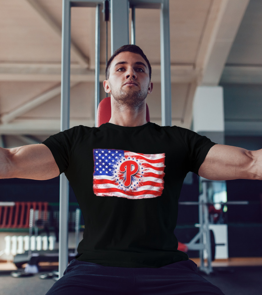 Phillies Patriotic American Flag Philadelphia Baseball 250th Anniversary Independence Day T-Shirt