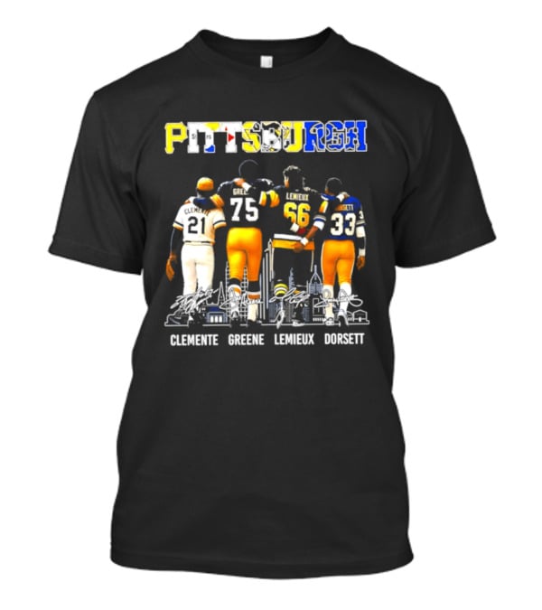 Pittsburgh Sports Legends Clemente Greene Lemieux Dorsett T-Shirt