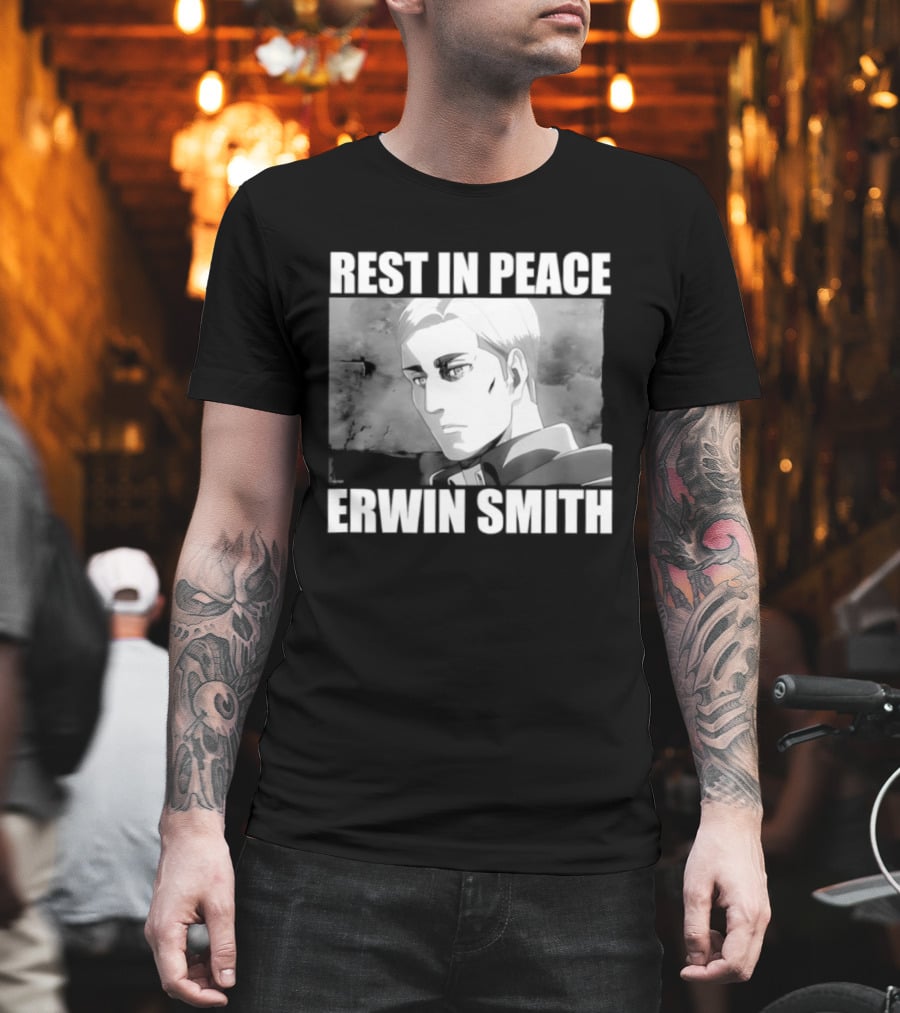 Rest In Peace Erwin Smith Anime Tribute Wings T-Shirt