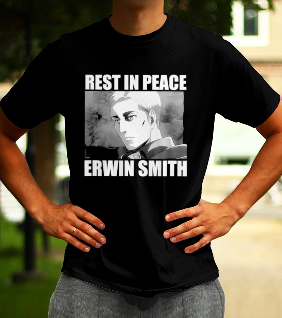 Rest In Peace Erwin Smith Anime Tribute Wings T-Shirt