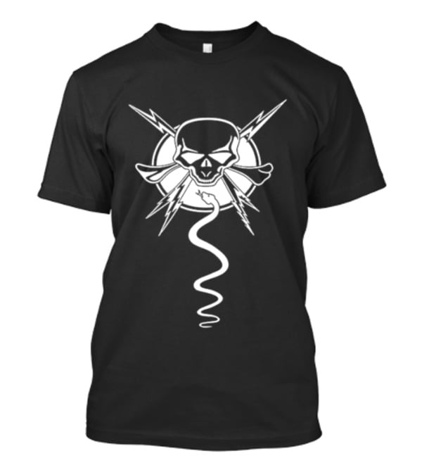 Skull And Snake Lightning Gothic T-Shirt