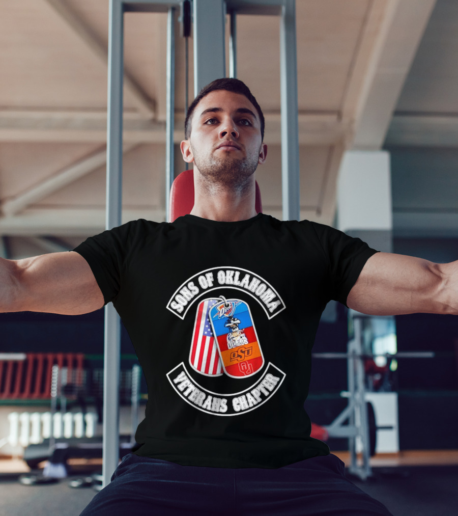 Sons Of Oklahoma Veterans Chapter OKC Thunder Tulsa Oilers American Flag Oklahoman Pride T-Shirt