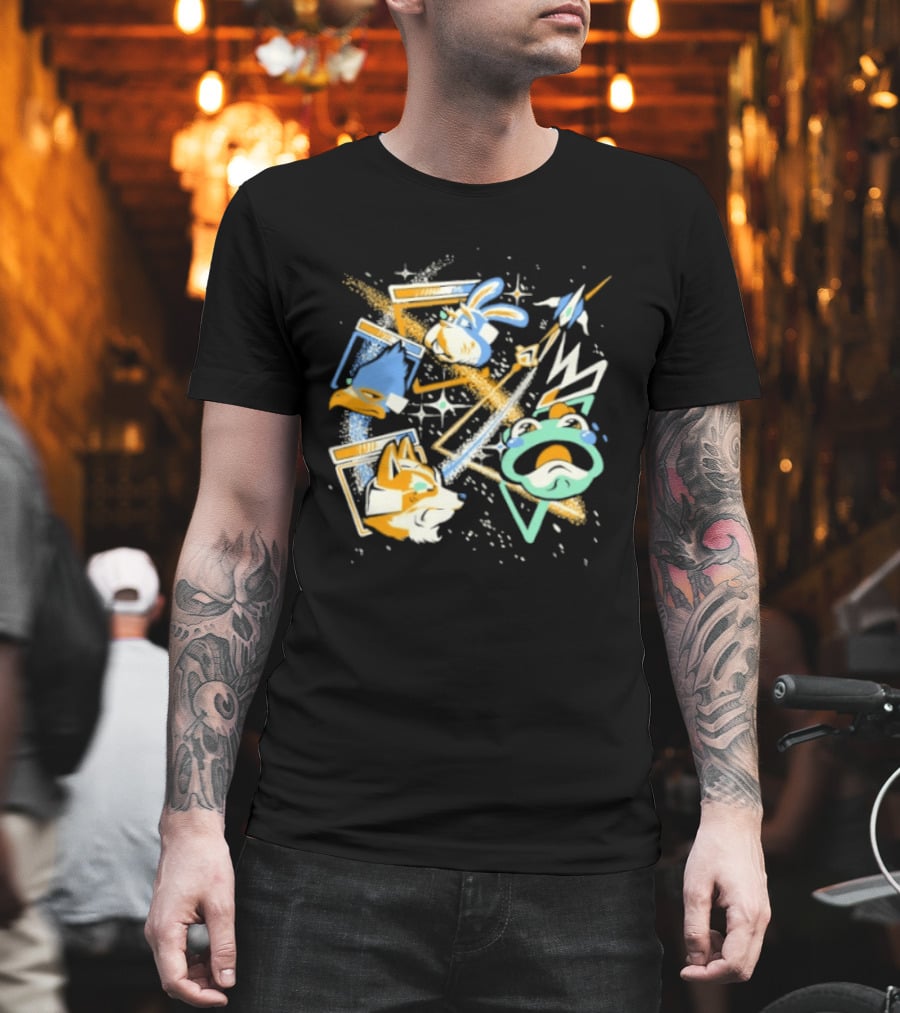 Star Fox Team Collage Falco Lombardi Peppy Hare Retro Style Graphics Gaming Nostalgia T-Shirt