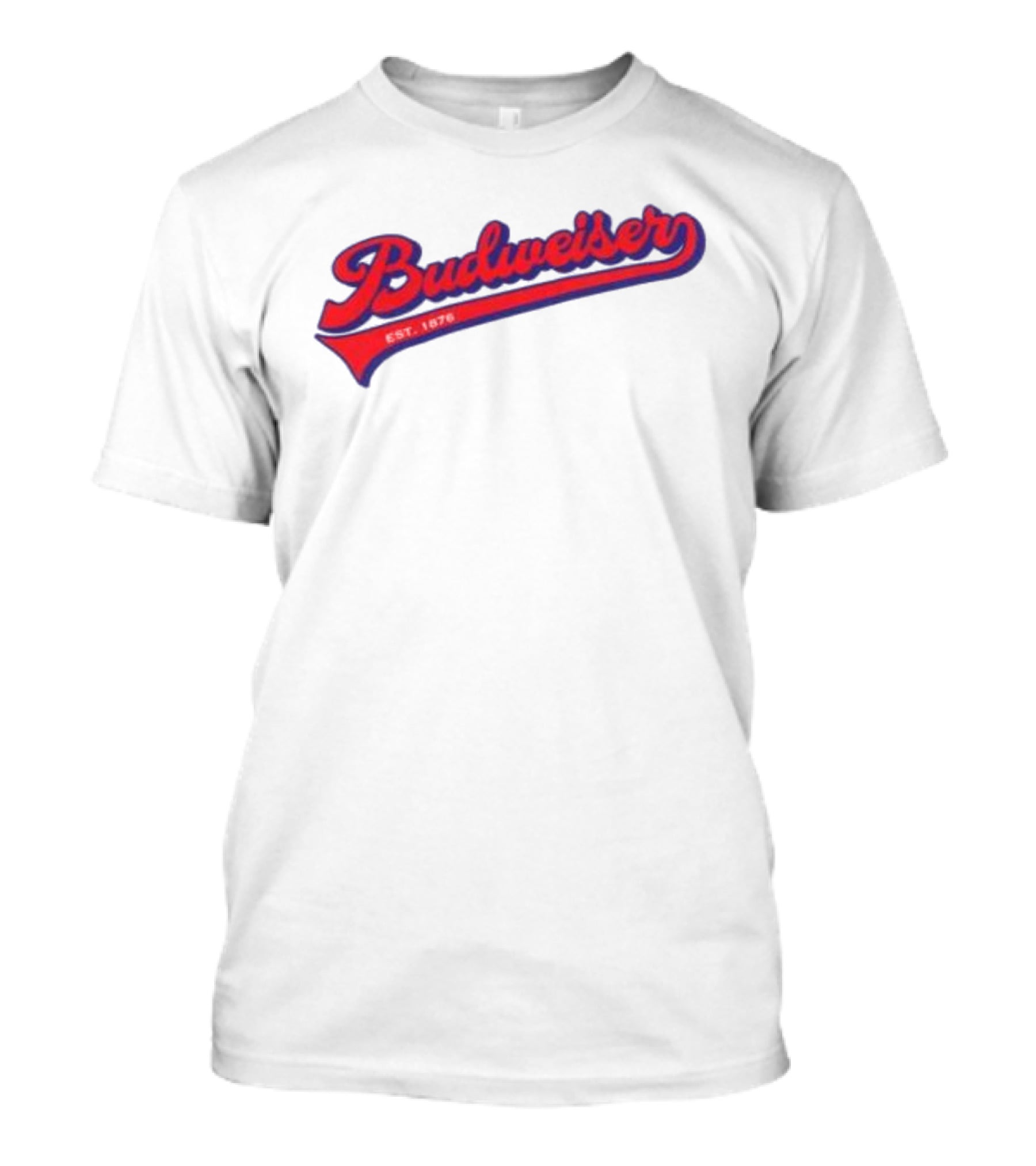 Budweiser Baseball Script Logo Retro Style Beer Shop T-Shirt
