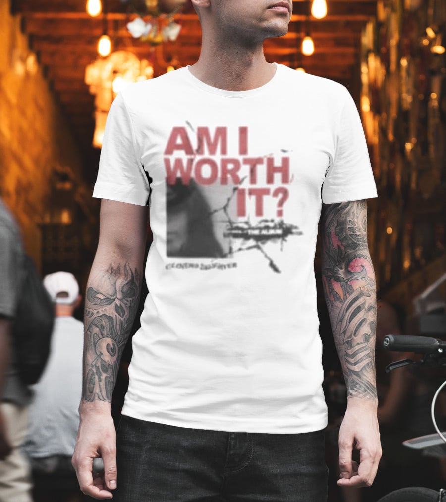 Clover's Daughter Am I Worth It Black And White T-Shirt