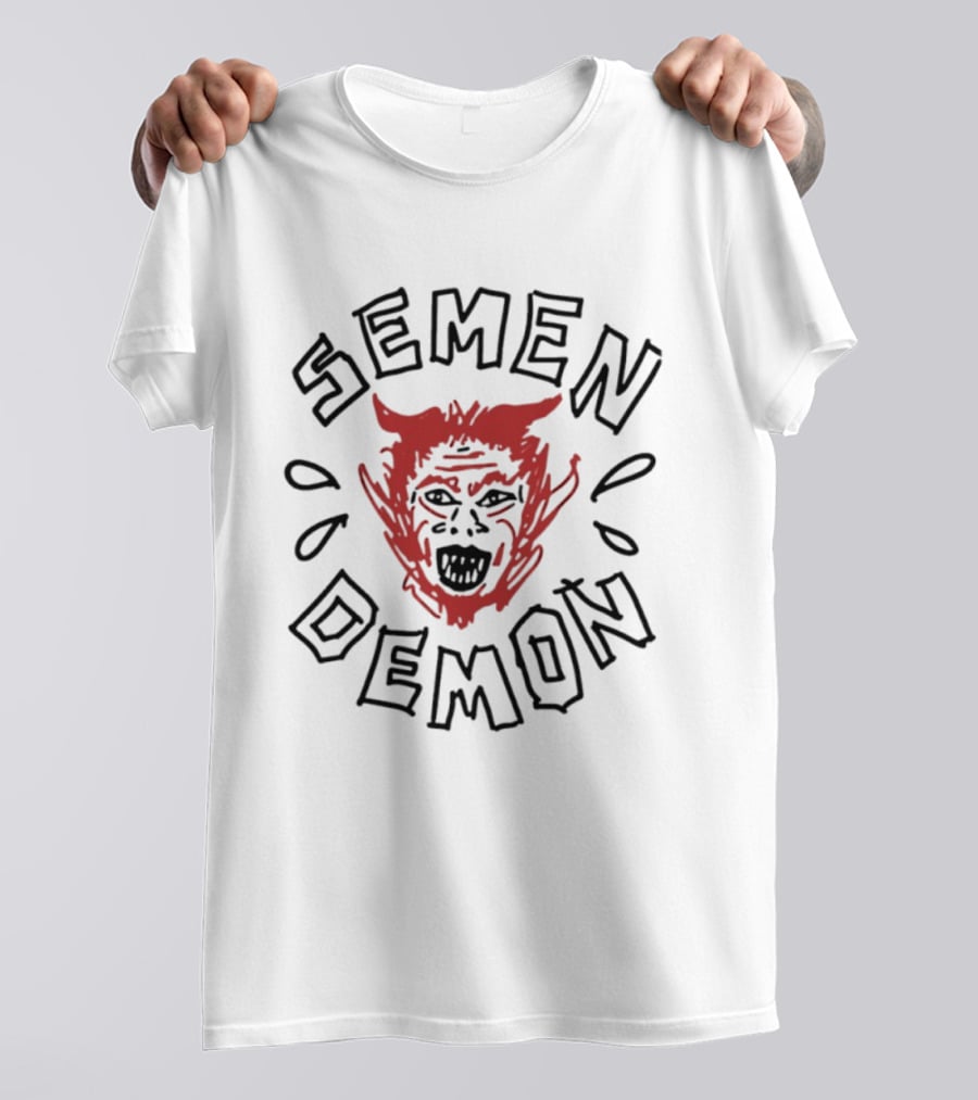 Semen Demon Devil Satanic Humor Red Demon Face T-Shirt