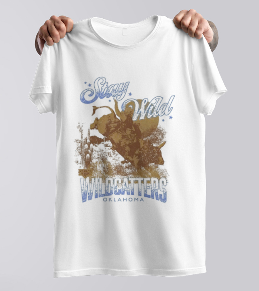 Stay Wild Oklahoma Wildcatters Vintage Oil Rig T-Shirt