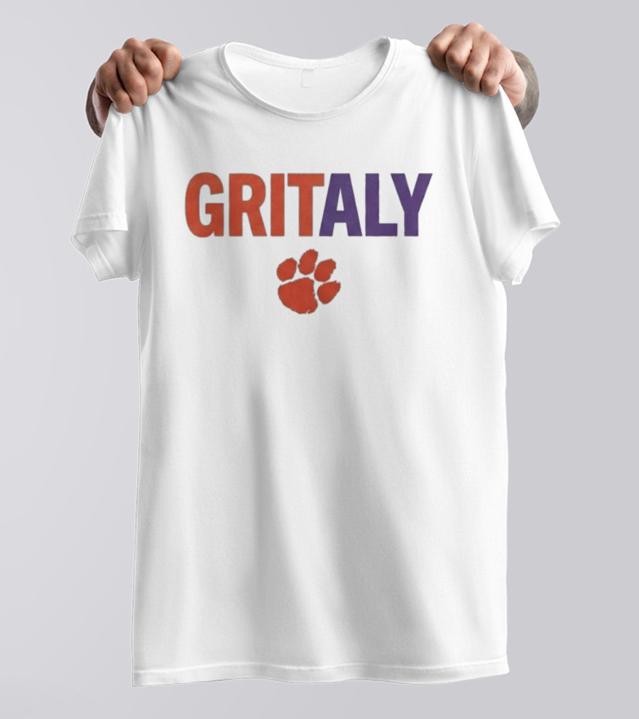 Gritaly Clemson Basketball Orange Purple Paw T-Shirt