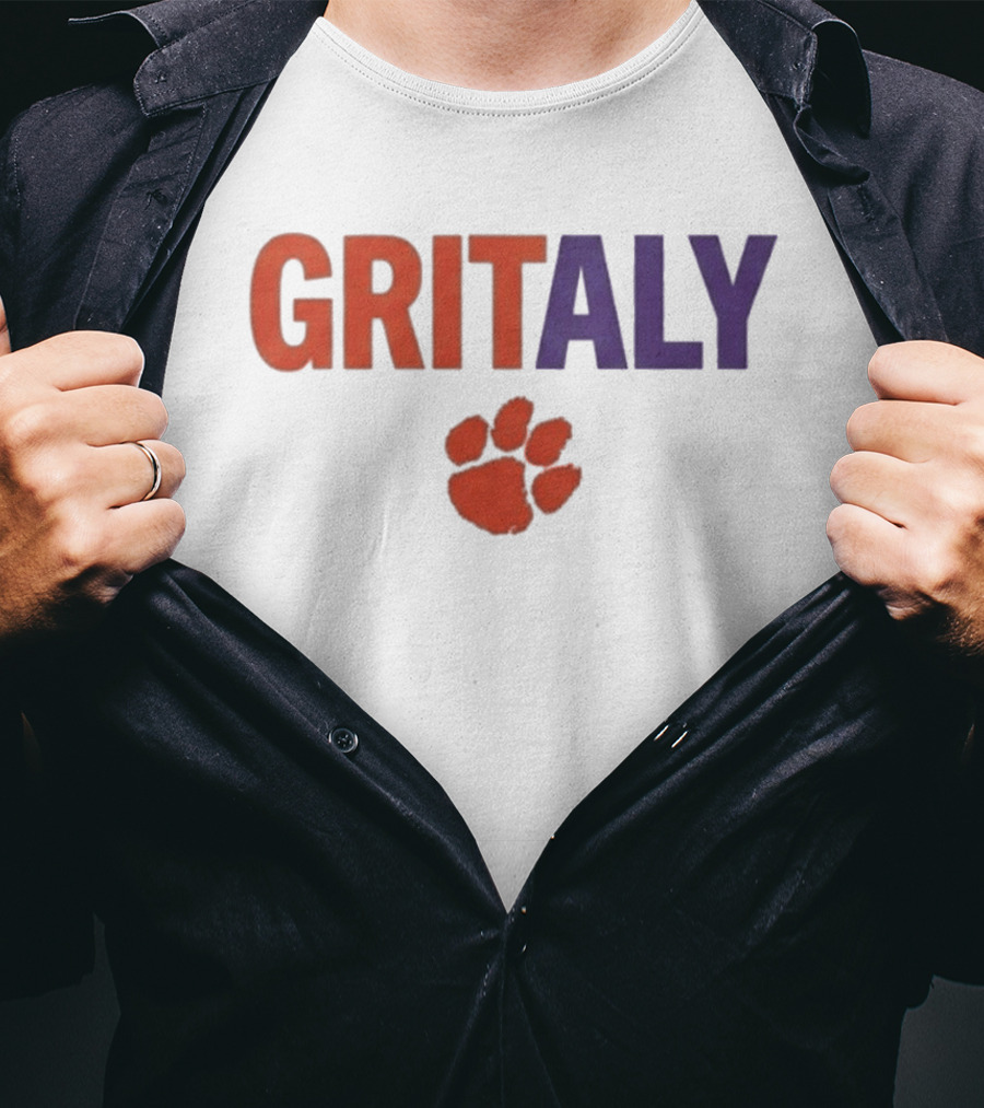 Gritaly Clemson Basketball Orange Purple Paw T-Shirt
